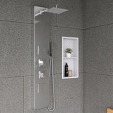 ALFI brand 12 x 24 White Matte Stainless Steel Vertical Double Shelf Bath Shower Niche