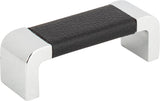 Atlas Homewares Paradigm Pull 3 Inch (c-c) CH & Black Leather
