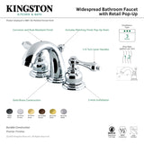 Kingston Brass KB911AL English Country Widespread Bathroom Faucet, Polished Chrome