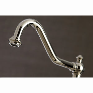 Kingston Brass KS3276PLBS Restoration 8" Bridge Kitchen Faucet with Sprayer, Polished Nickel