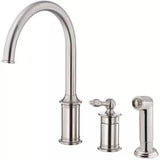 Gerber Danze Prince Stainless Steel Single Handle High-arc Kitchen Faucet with Side Spray Included D409910SS