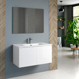 DAX Malibu Engineered Wood Single Vanity Cabinet, 36", Glossy White DAX-MAL013611