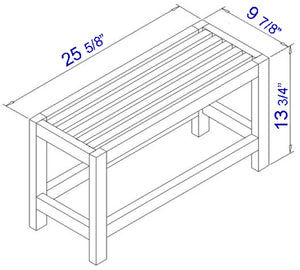 ALFI brand AB4401 26" Solid Wooden Slated Single Person Sitting Bench