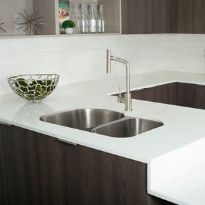 DAX Stainless Steel 70/ 30 Double Bowl Undermount Kitchen Sink, Brushed Stainless Steel DAX-3121L