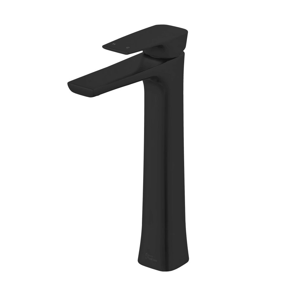 Monaco Single Hole, Single-Handle, High Arc Bathroom Faucet in Matte Black