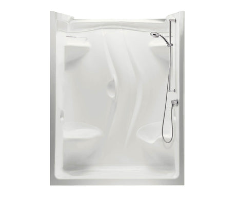 MAAX 101142-000-001-105 Stamina 60-II 60 x 36 Acrylic Alcove Right-Hand Drain One-Piece Shower in White