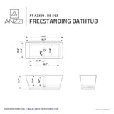 ANZZI FT-AZ501 Cenere 4.9 ft. Man-Made Stone Center Drain Freestanding Bathtub in Matte White