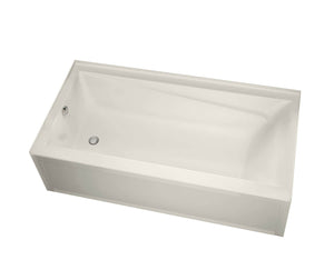 MAAX 106221-L-000-007 Exhibit 6632 IFS Acrylic Alcove Left-Hand Drain Bathtub in Biscuit