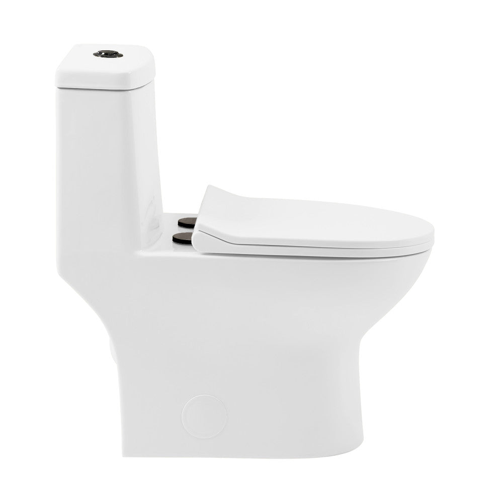 Ivy One Piece Toilet Dual Vortex™ Flush, Black Hardware 1.1/1.6 gpf