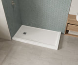 MAAX 420032-542-001-000 B3X 6036 Acrylic Corner Left Shower Base with Anti-slip Bottom with Center Drain in White