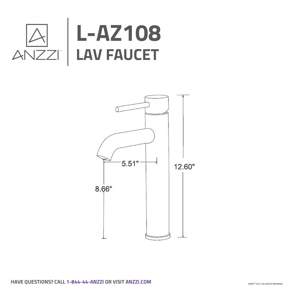 ANZZI L-AZ108ORB-R Single Hole Single Handle Bathroom Faucet in Oil Rubbed Bronze