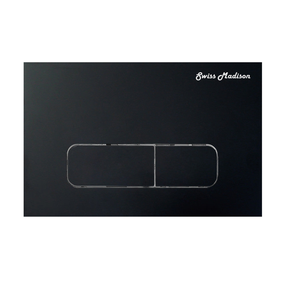 Wall Mount Dual Flush Actuator Plate with Rectangle Push Buttons in Matte Black