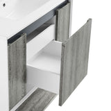 Marseille 36 Single, Two Doors, One drawer, Open Shelf Bathroom Vanity