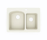 Swanstone KSDB-2518 18 x 25 Swanstone Dual Mount Double Bowl Sink in Bone KS02518DB.037