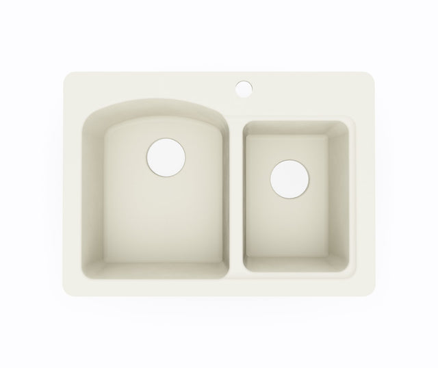 Swanstone KSDB-2518 18 x 25 Swanstone Dual Mount Double Bowl Sink in Bone KS02518DB.037