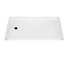 MAAX 106554-000-002-002 MX QSI-6030-BF 1 in. AcrylX Alcove Shower Base with Right-Hand Drain in White