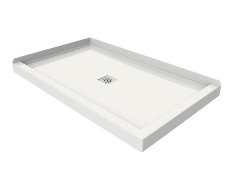 MAAX 420032-502-001-000 B3X 6036 Acrylic Corner Left Shower Base with Center Drain in White