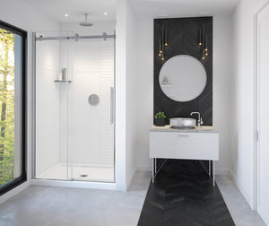 MAAX 138460-900-084-000 Vela 44 ½-47 x 78 ¾ in. 8mm Sliding Shower Door for Alcove Installation with Clear glass in Chrome