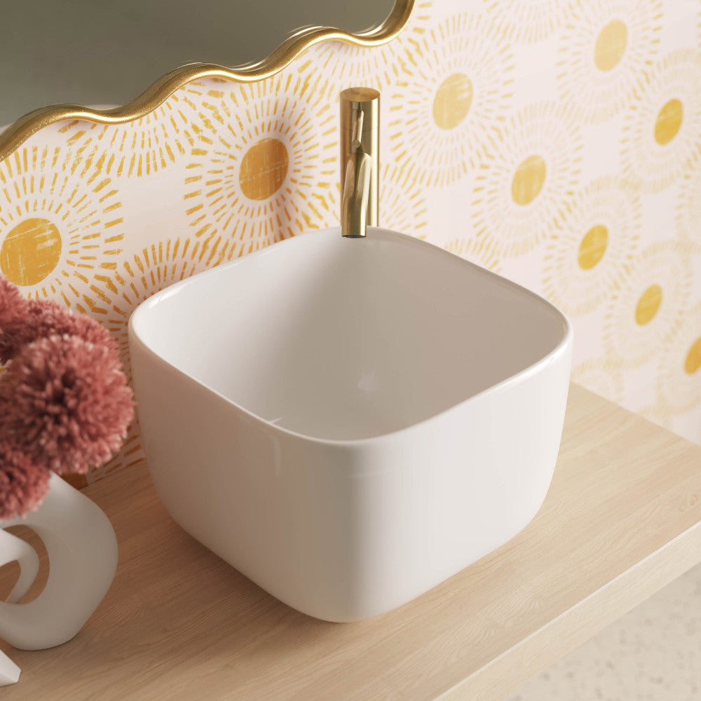 Carre 14.5" Square Vessel Bathroom Sink