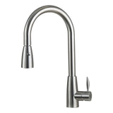 DAX Stainless Steel Single Handle Pull Down Kitchen Faucet with Dual Sprayer, Brushed Stainless Steel DAX-002-02B