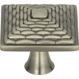 Atlas Homewares Mandalay Square Knob 1 1/4 Inch Brushed Nickel