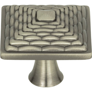 Atlas Homewares Mandalay Square Knob 1 1/4 Inch Brushed Nickel