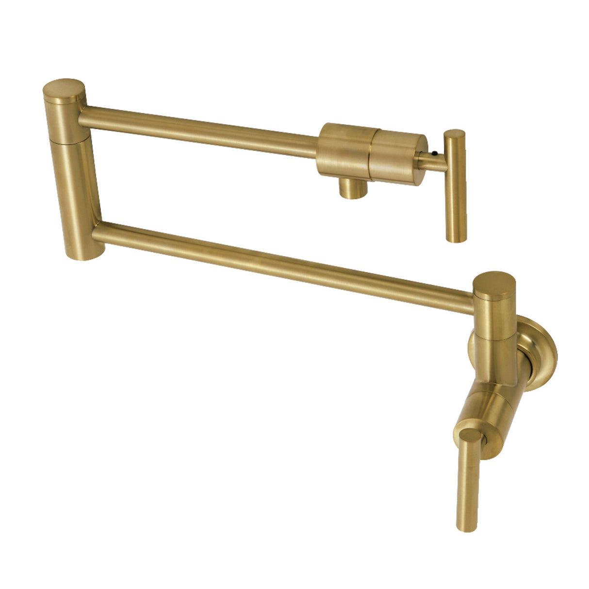 Kingston Brass KS4107CML Manhattan Wall Mount Pot Filler, Brushed Brass