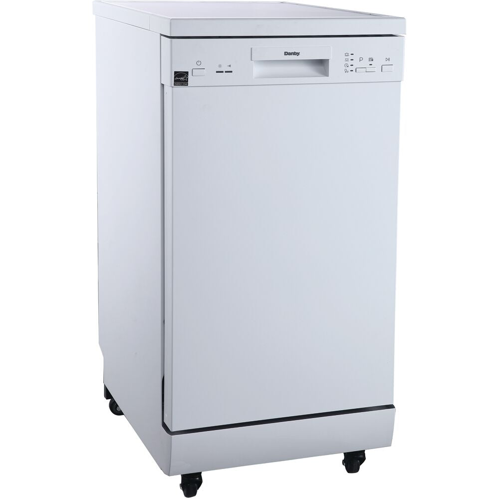 Danby DDW1805EWP 18" Portable Dishwasher, 8 Place Settings, SS Interior, 4 Wash Programs