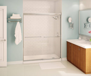 MAAX 135665-900-084-000 Aura 55-59 x 71 in. 6 mm Sliding Shower Door for Alcove Installation with Clear glass in Chrome