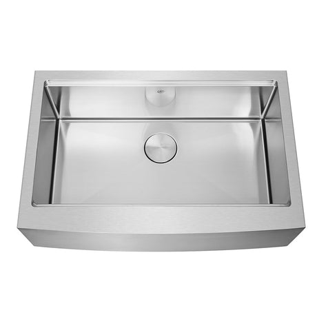 DAX Stainless Steel Handmade Workstation Farmhouse Kitchen Sink, Brushed Stainless Steel DAX-WS3321-R10