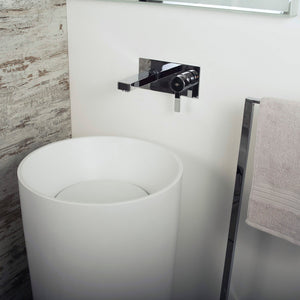 DAX Brass Wall Mount Handle Bathroom Faucet, Chrome DAX-8287