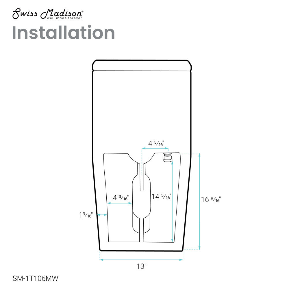 Concorde One Piece Square Toilet Dual Flush 1.1/1.6 gpf in Matte White