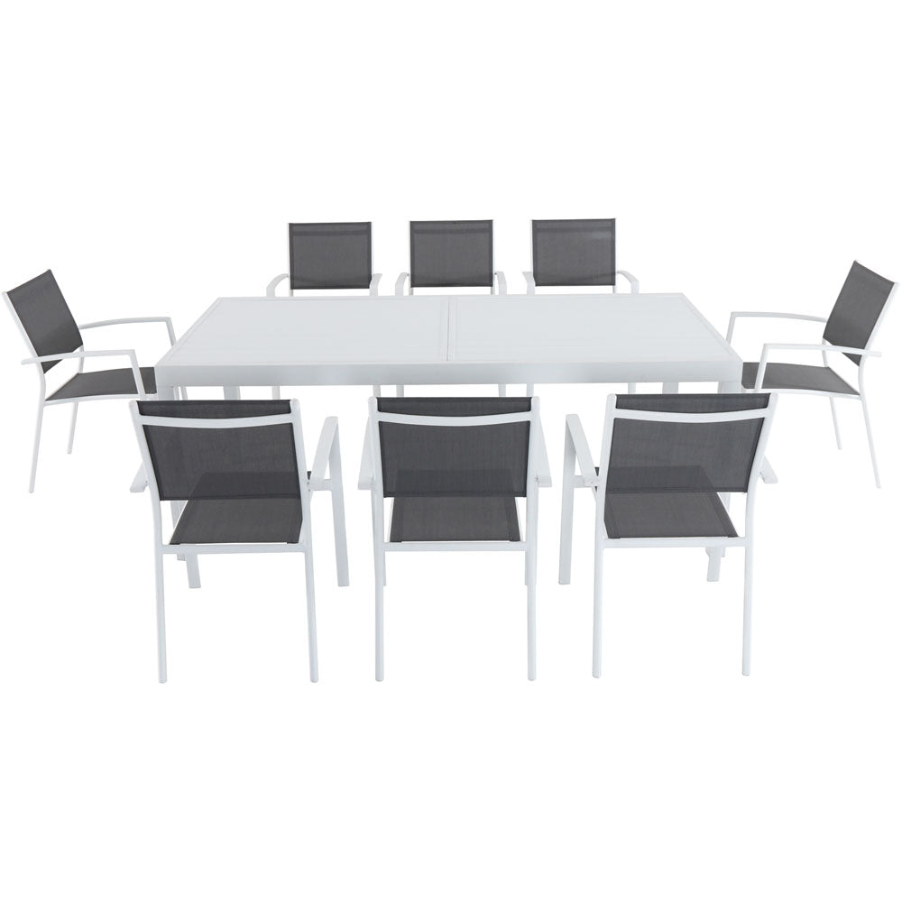 Hanover DELDN9PC-WW Del Mar9pc: 8 Aluminum Sling Chairs, Aluminum Extension Table