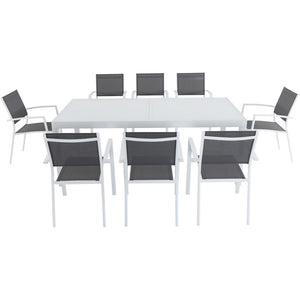 Hanover DELDN9PC-WW Del Mar9pc: 8 Aluminum Sling Chairs, Aluminum Extension Table