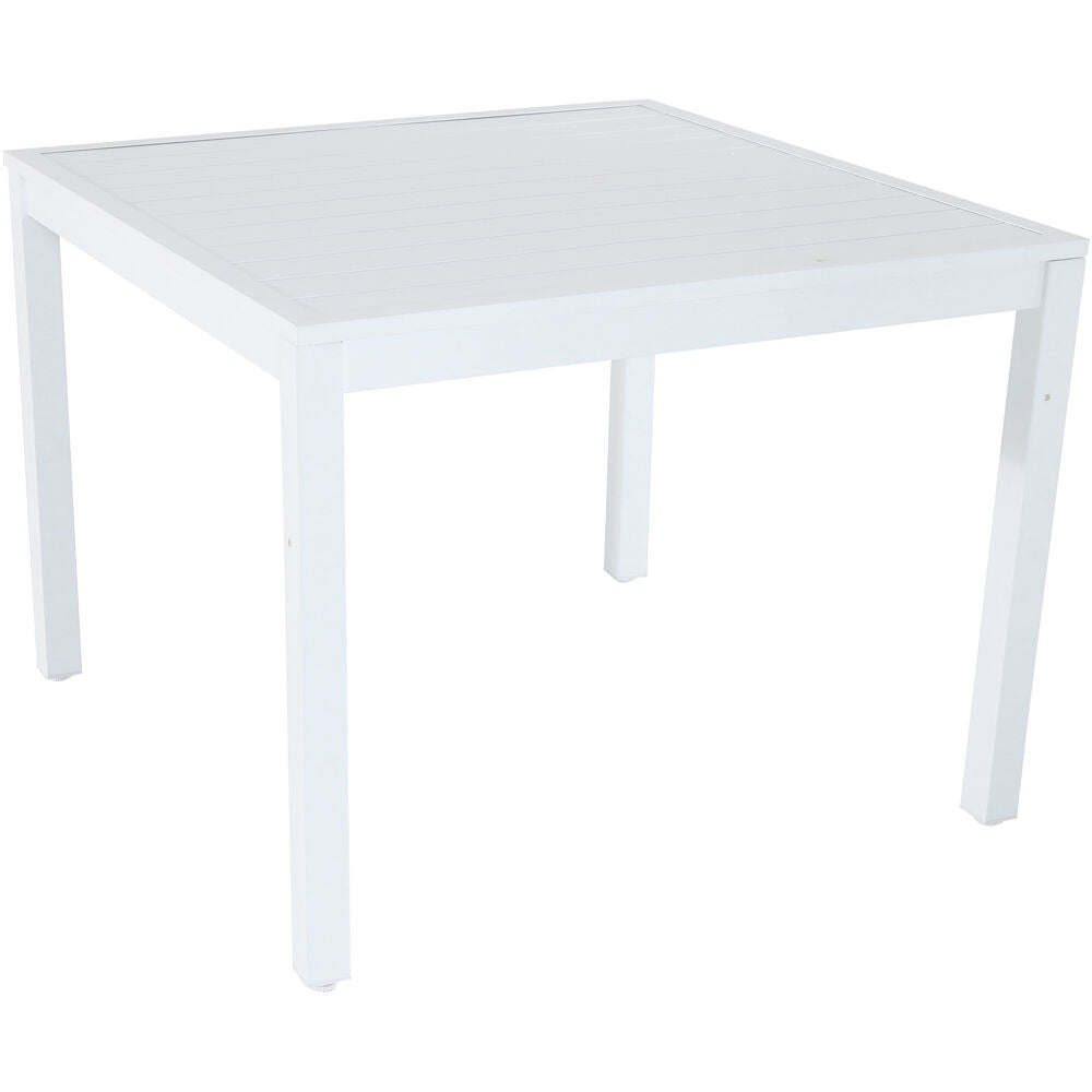 Hanover DELDNSQTBL-WHT Del Mar 38" Aluminum Slat Square Table