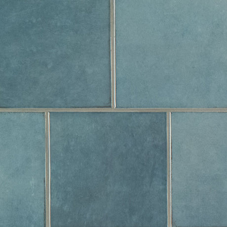 Renzo denim 5 x5 glossy ceramic blue wall tile NRENDEN5X5 product shot multiple tiles angle view #Size_5"x5"