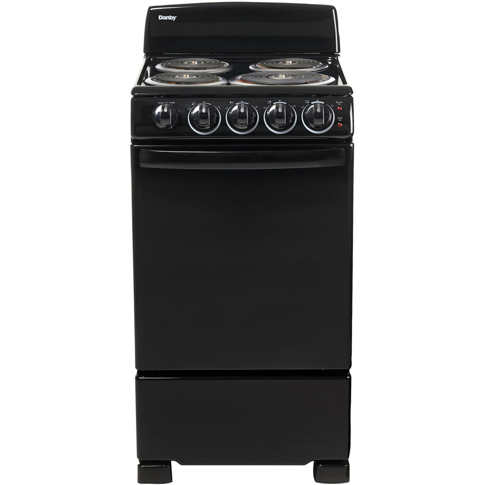 Danby DER202B 20" Electric Range, Coil Elements,Push & Turn Safety Knobs,Manual Clean