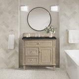 Lorelai 36" Single Vanity, Whitewashed Oak, w/ 3 CM Phantome Eclos Top
