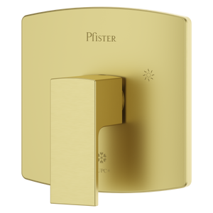 Pfirst Modern Valve Only Trim in Brushed Gold