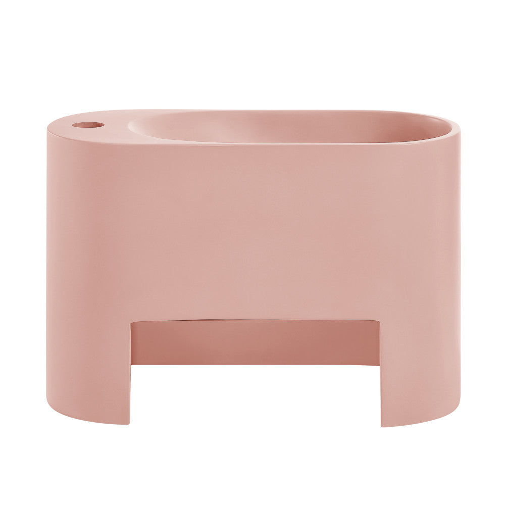 Terre 17.5" Right Side Faucet Wall-Mount Bathroom Sink in Pale Pink