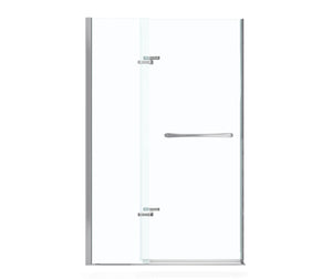 MAAX 136677-900-084-000 Reveal 71 41 ½-44 ½ x 71 ½ in. 8mm Pivot Shower Door for Alcove Installation with Clear glass in Chrome