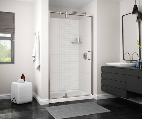 MAAX 137833-900-084-000 ModulR 48 x 78 in. 8 mm Pivot Shower Door for Alcove Installation with Clear glass in Chrome