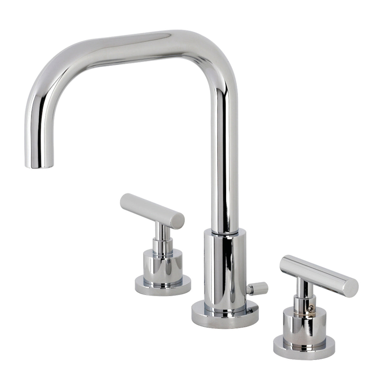 Kingston Brass FSC8931CML Manhattan Widespread Bathroom Faucet with Brass Pop-Up, Polished Chrome