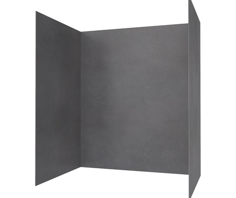 Swanstone SMMK72-4262 42 x 62 x 72 Swanstone Smooth Glue up Bathtub and Shower Wall Kit in Charcoal Gray SMMK724262.209