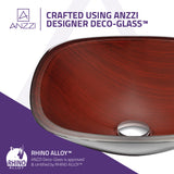 ANZZI LS-AZ066 Cansa Series Deco-Glass Vessel Sink in Rich Timber