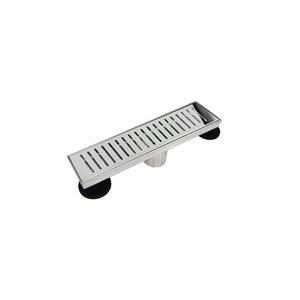 DAX Stainless Steel Rectangular Shower Floor Drain with 18 Gauge, 12", Polished DR12-G06