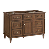 Lorelai 48" Single Vanity, Mid-Century Walnut w/ 3 CM Carrara White Marble Top