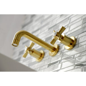 Kingston Brass KS8127ZX Millennium 2-Handle Wall Mount Bathroom Faucet, Brushed Brass