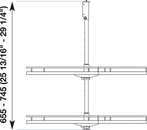Häfele 541.17.227 Kesseböhmer - Bottom and Top Mounting Center Post, for Pole Mount Susan, Chrome