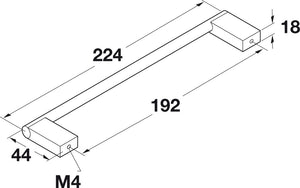 Häfele 115.39.054 Pull, Architectural, Stainless Steel, 392 mm (15 7/16") CTC
